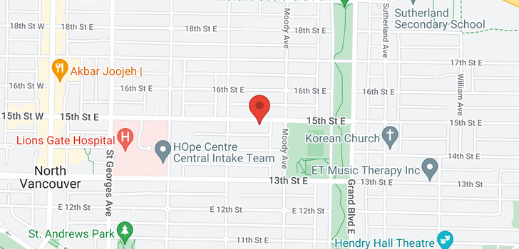map of 435 E 15TH STREET